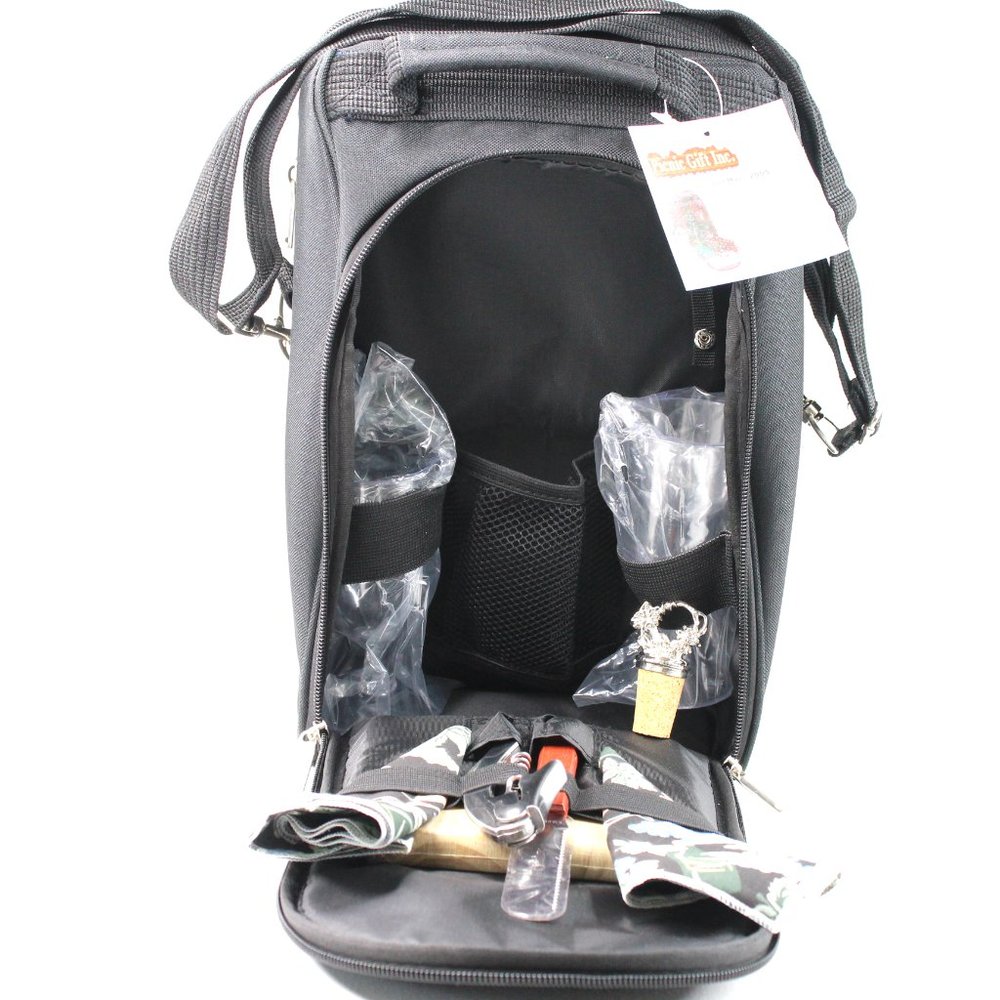 Picnic On The Go Insulted Black Tote Bag 2Person - Picture 2 of 10